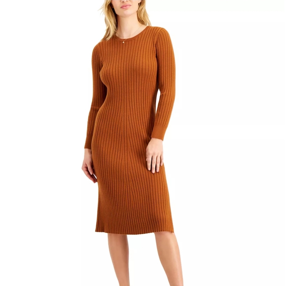Leyden Midi Sweater Dress XL Orange